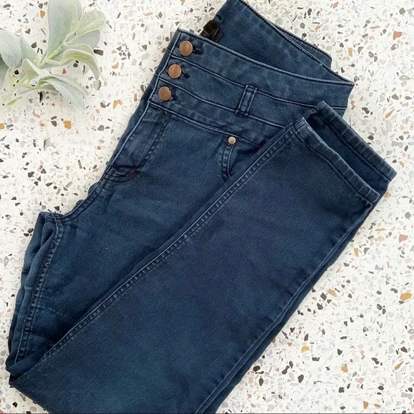 Wedgie High Waisted Denim Dark Wash Stretch Jeans Size 13 FIRE LOS ANGELES - Picture 1 of 8